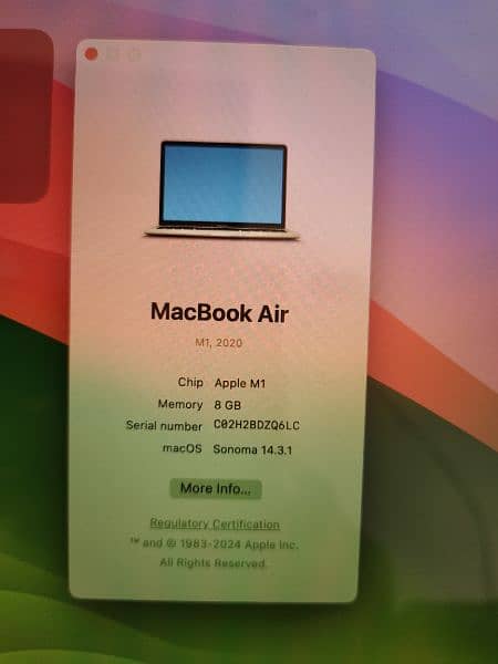 MacBook Air M1 with 8 Gb RAM 256 Gb super fast Apple SSD 1