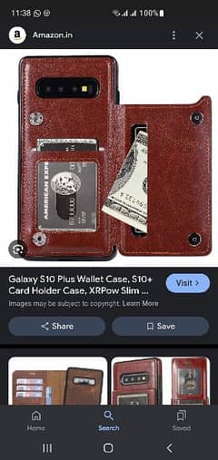 S10 plus leather wallet case