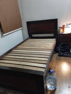 Single Bed With Side Table & New Mattress 0