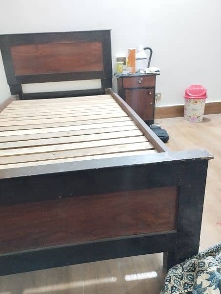 Single Bed With Side Table & New Mattress 5