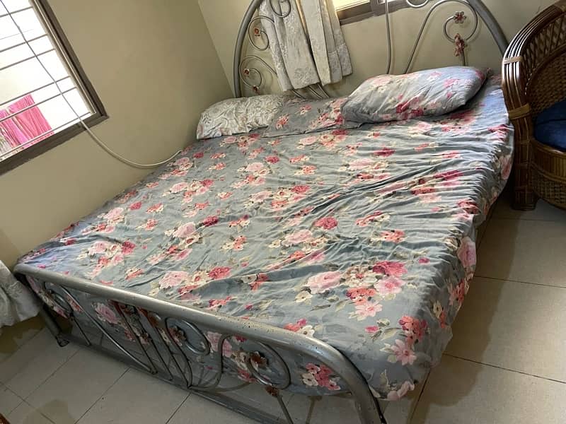 Iron Double bed with Mattress 1