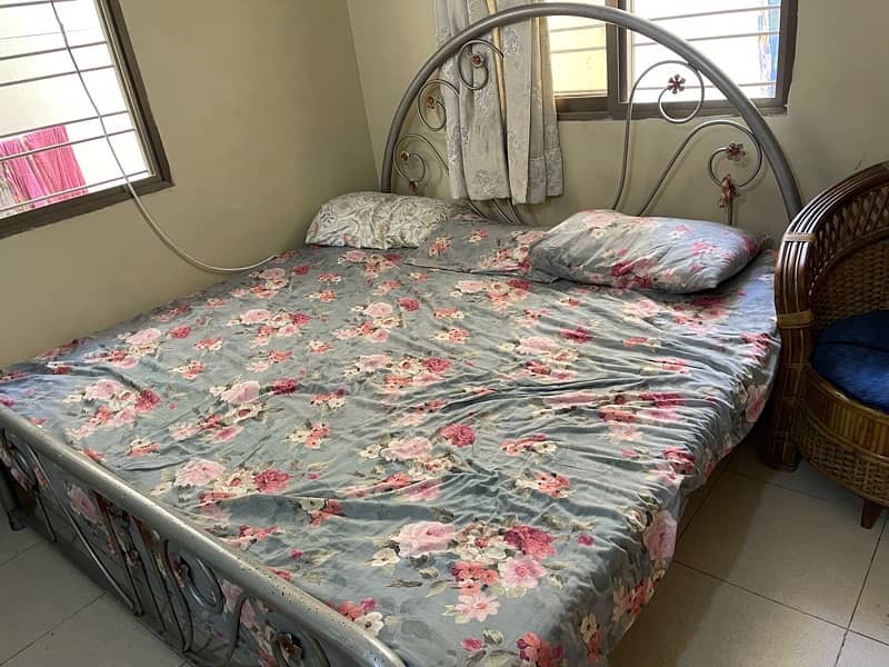 Iron Double bed with Mattress 2