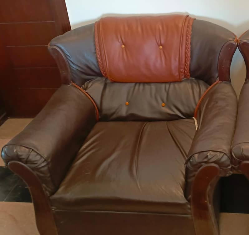 Leather sofas---4seater 1