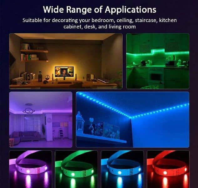 RGB LED Strip Lights 15 Feet Waterproof Color Changing Remote Control 1