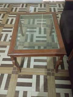 brown sofa with table