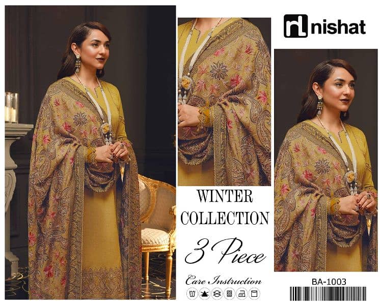 Ladies unstitched clothe Nishat winter collection 0