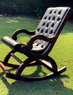 pure sheesham wood rocking chair