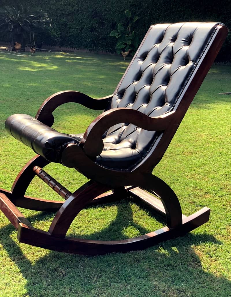 pure sheesham wood rocking chair 0