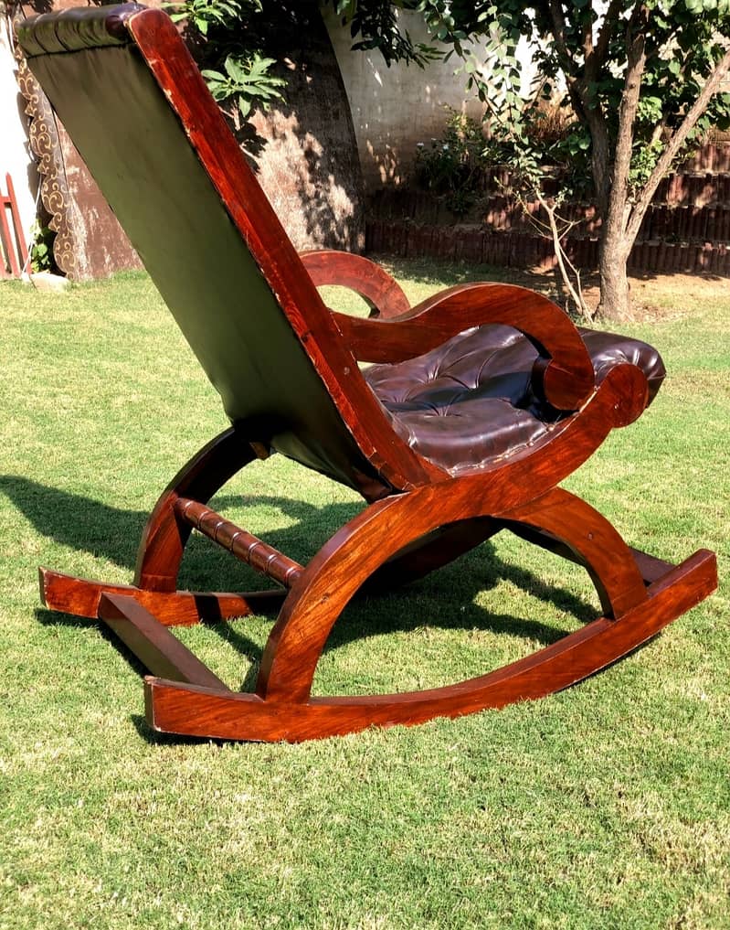 pure sheesham wood rocking chair 2