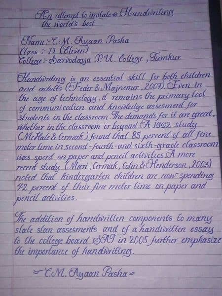 handwriting assignment work 0