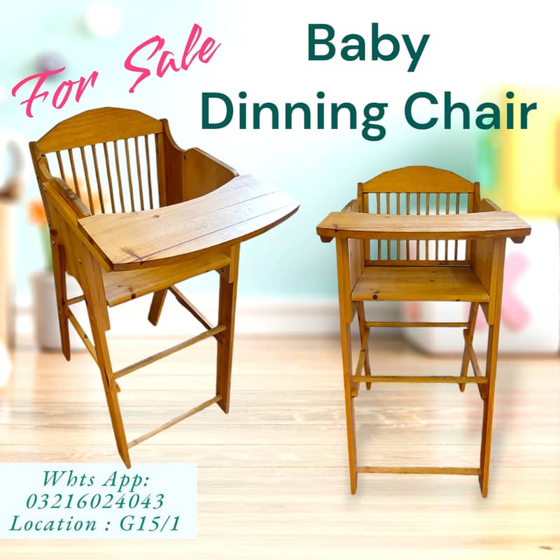 Baby Cot & Baby Dinning Chair 1