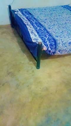 double iron bed with  matress