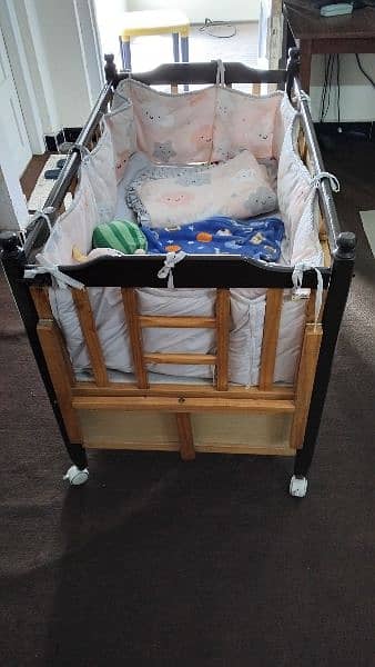 Wooden Baby Crib / Bed and Cot/ Swing Set (including a bumper set) 4