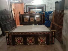 double bed dressing table showcase almari iron table sofa set