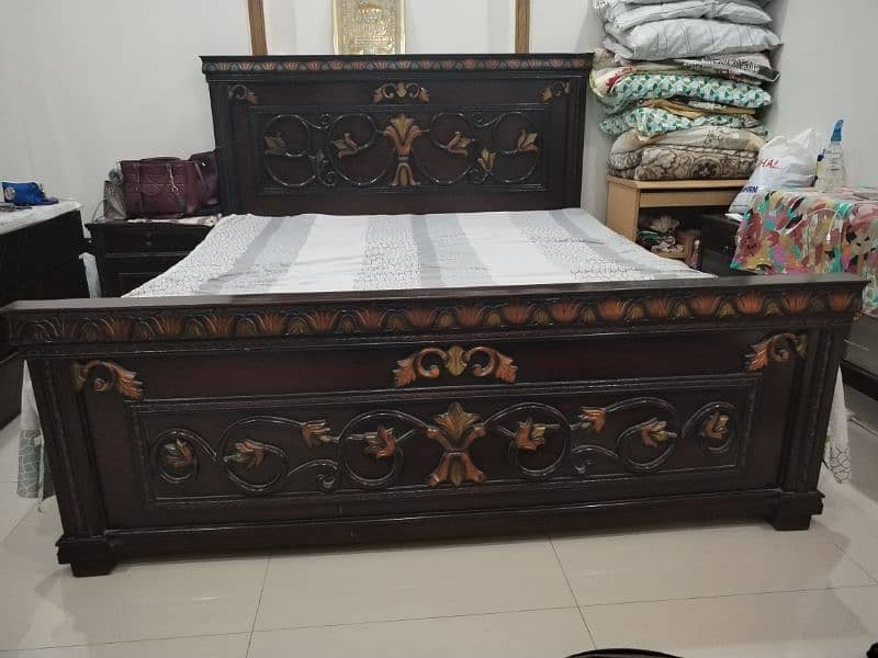 Bed Set for sale (King Bed + Mirror Dressing + Side Tables) 2