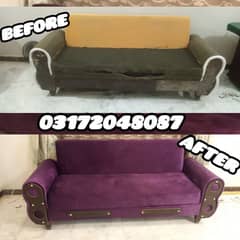 Sofa set repair and fabric change