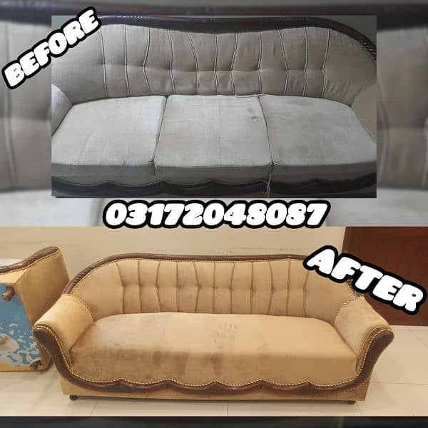 Sofa set repair and fabric change 1