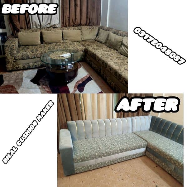 Sofa set repair and fabric change 2