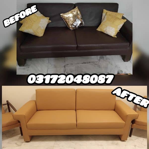 Sofa set repair and fabric change 4