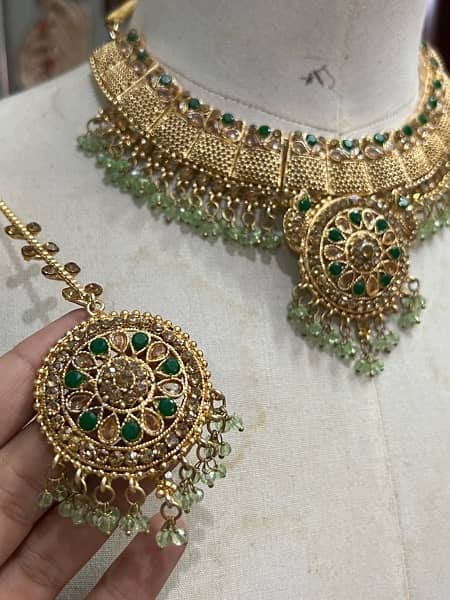 BRIDAL DRESS purana qillah with kundan complete jewelry set 2