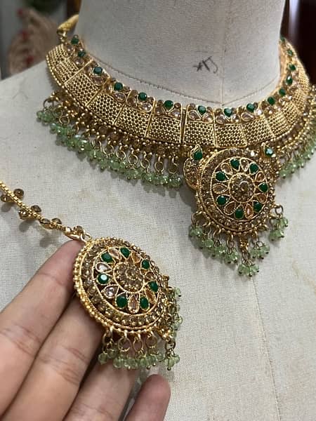 BRIDAL DRESS purana qillah with kundan complete jewelry set 5