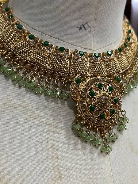 BRIDAL DRESS purana qillah with kundan complete jewelry set 7