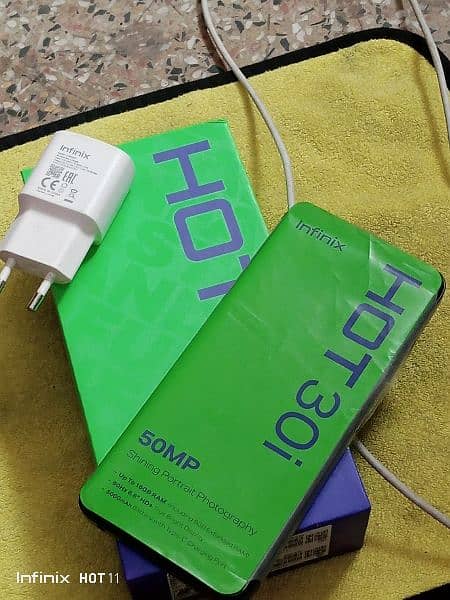 infinix hot 30i 8+8 128 with box and charger 19 02 2025 tak warrenty 2