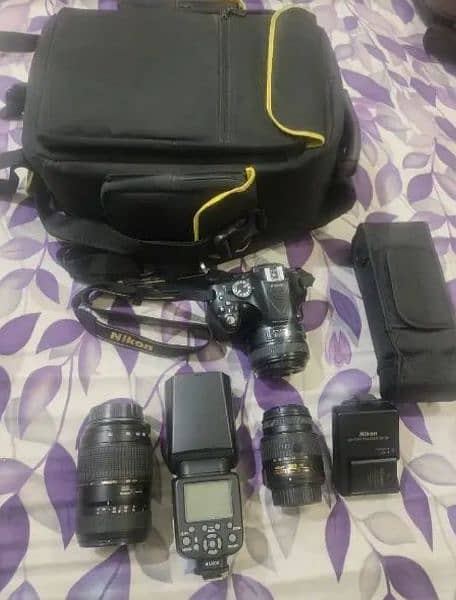 Nikon D5200 3 lens flash gun bag 4