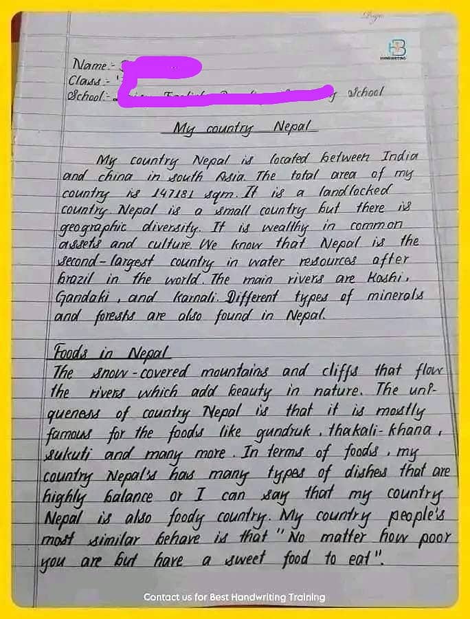 I want description about me as handwriting assignment writer 3