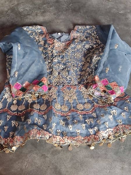 organza ready two wear 3pieace lengha short frock and dubata 4