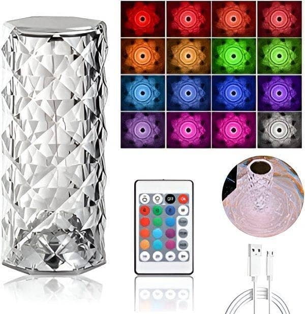 Remote-Controlled Crystal LED Lamp with 16 Colors 1