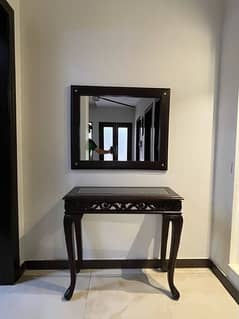 Solid Wooden Console with Mirror