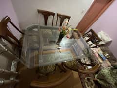 6 seater dining table with heavy mirror for sale