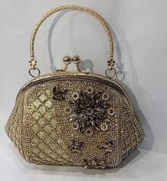 Fancy Bridal Textured Clutch With Good Quality