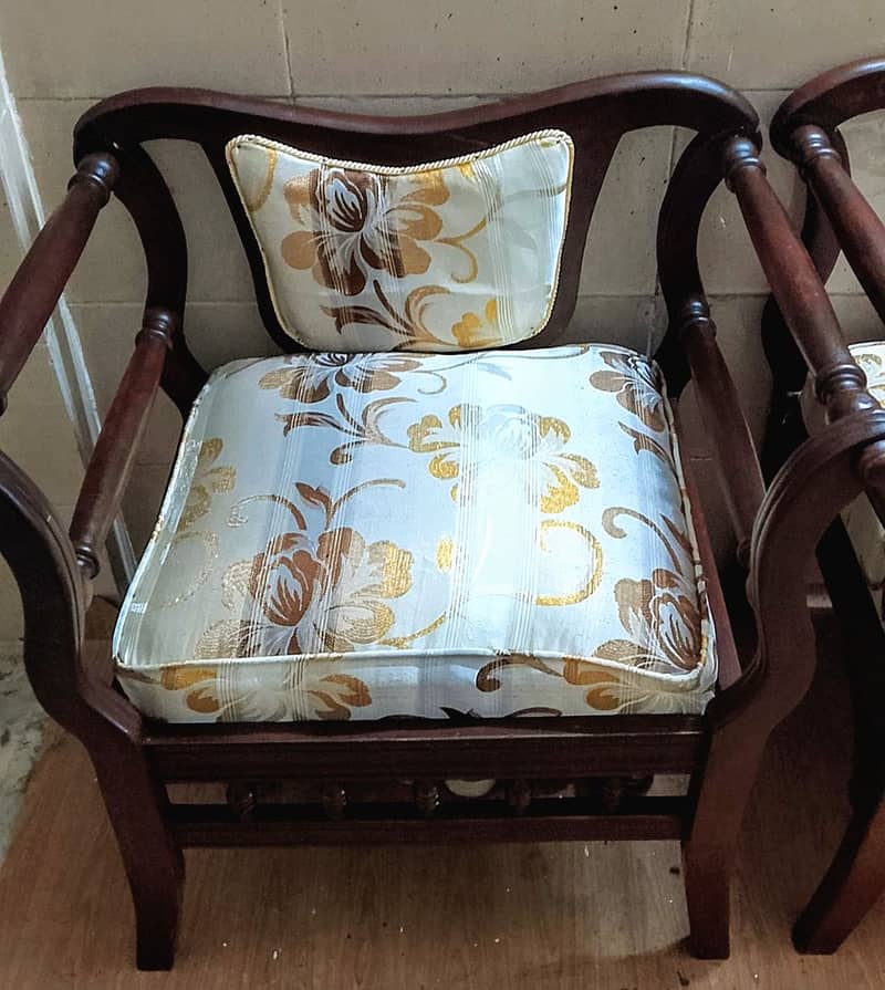 Wooden Sofa Set with Glass Table 4