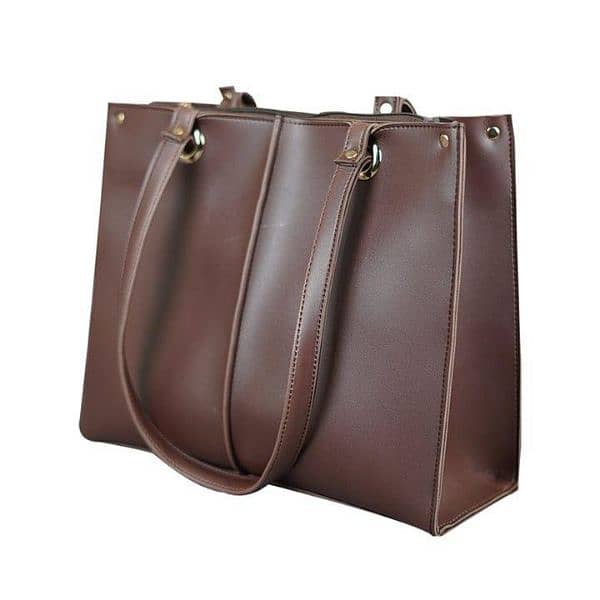 woman's PU Leather plain shoulder bag 1