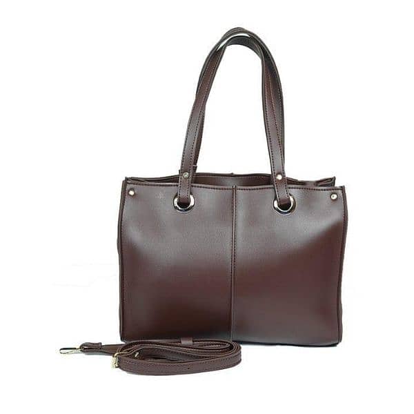 woman's PU Leather plain shoulder bag 2