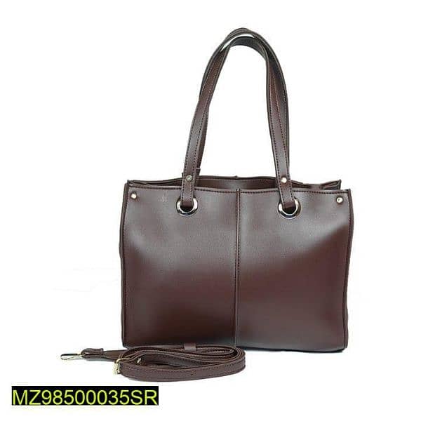 woman's PU Leather plain shoulder bag 3