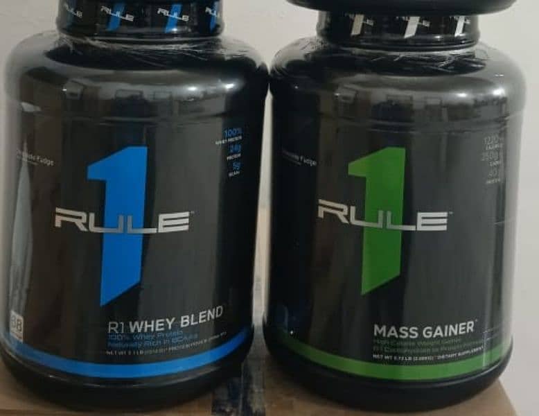 rule 1 mass gainer & rule 1 whey protein available (03168611826 0