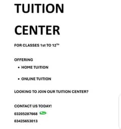 Tuition Center/ Home Tuition /Online Coaching