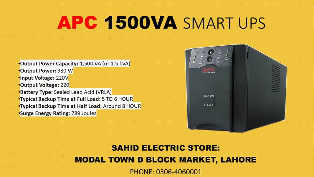 APC smart ups 1500va pure sine wave ups long backup modeL all models 0