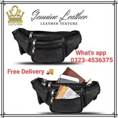 Leather Waist Bag l Travel Bag l Free Delivery l 0323-4536375