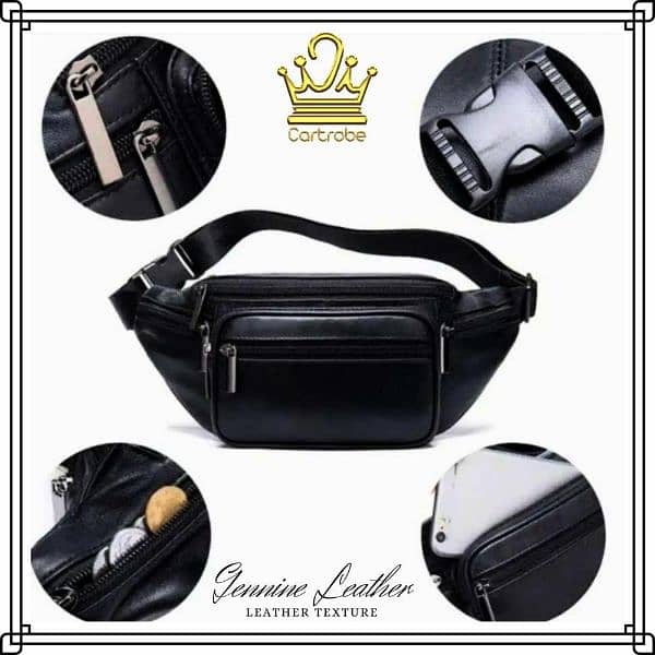 Leather Waist Bag l Travel Bag l Free Delivery l 0323-4536375 4