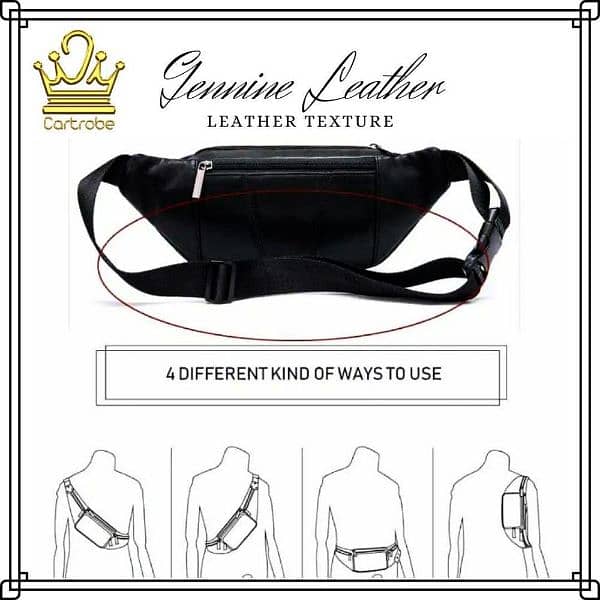 Leather Waist Bag l Travel Bag l Free Delivery l 0323-4536375 5