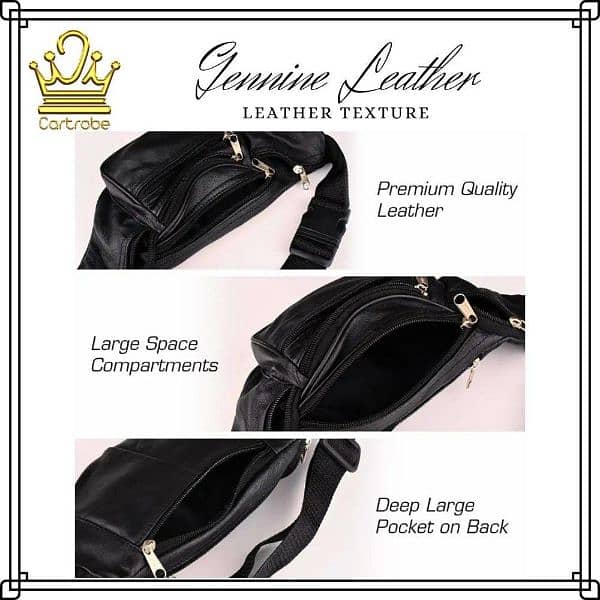 Leather Waist Bag l Travel Bag l Free Delivery l 0323-4536375 6