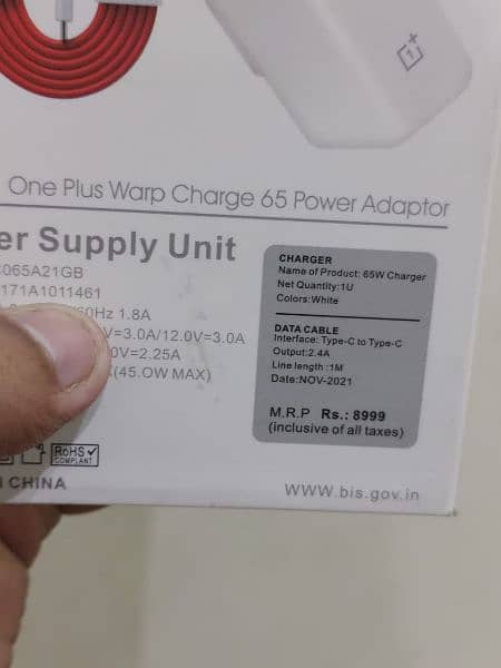 oneplus original powerfull 65W  charger 4