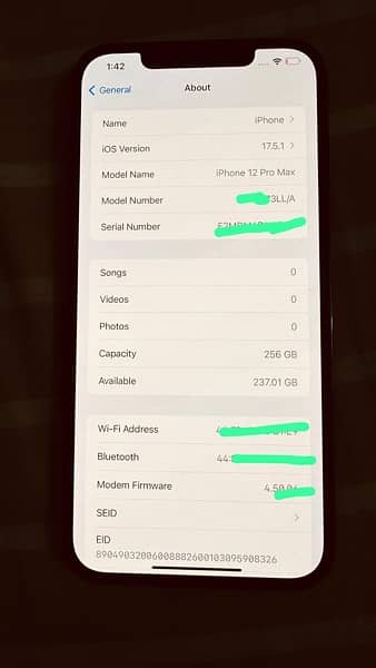 iphone 12 pro max blue 256 GB, 84 Health LLA non pta 8