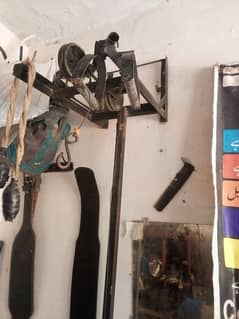 homemade gym fitness machine for bicep tricep with other equipments