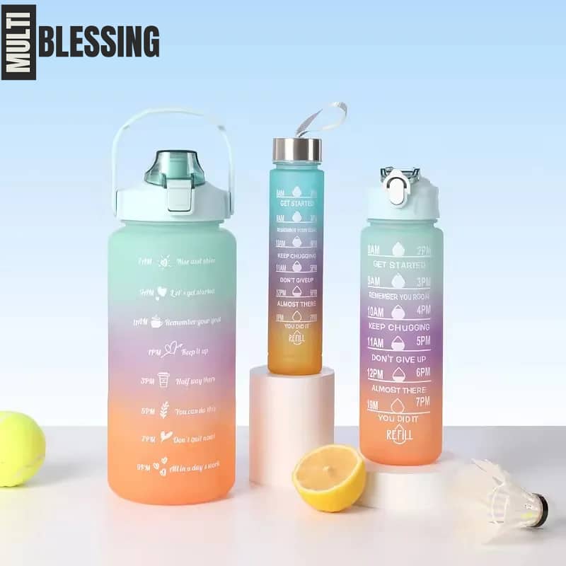 Motivational water bottle set of 3 2