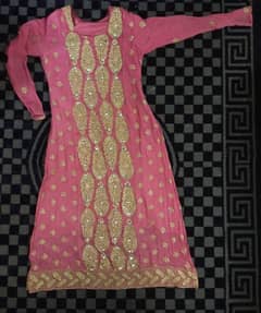 Pink color Dress with heavy embroidery 0